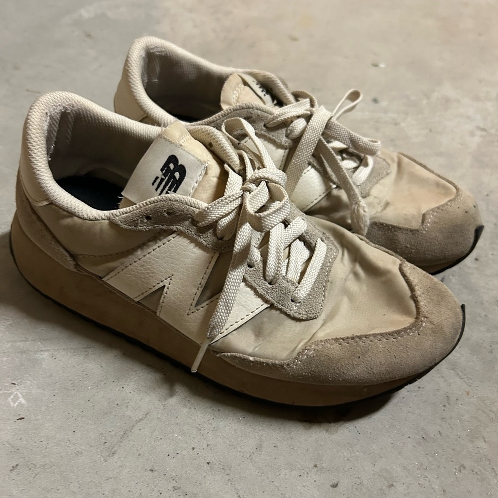 New Balance Beige and Cream Sneakers